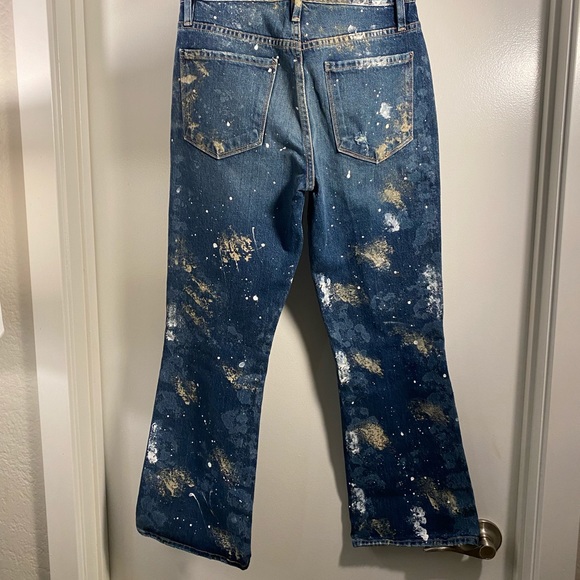 FRAME THE SYLVIE KICK BOOT JEAN PAINT SPATTER SIZE 26 NEW WITH TAGS - Picture 7 of 7